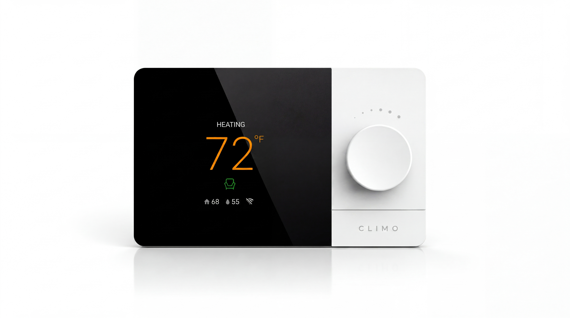 CLIMO Flow thermostat, front view